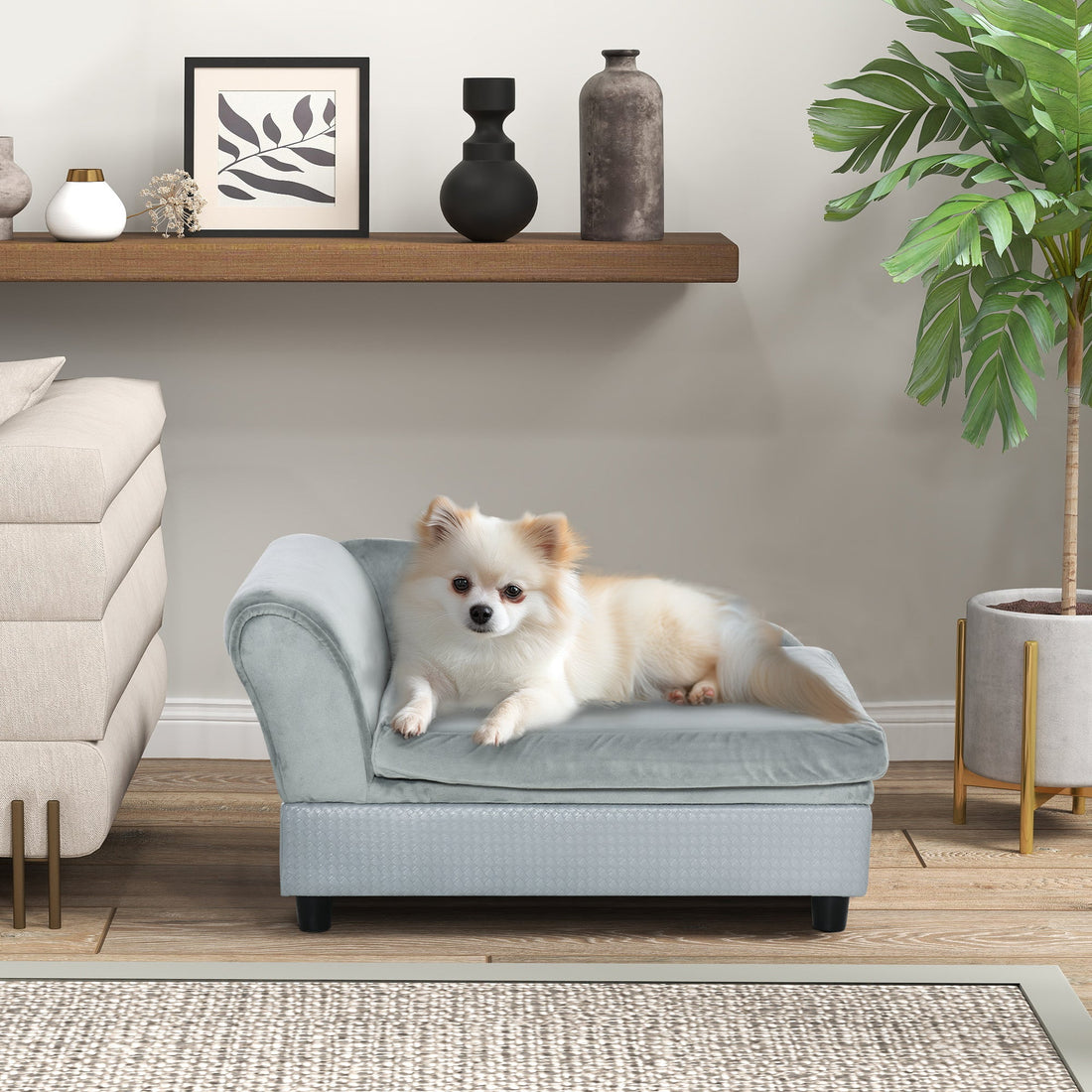 Velora Pets luxury dog couch with hidden storage - modern pet furniture UK