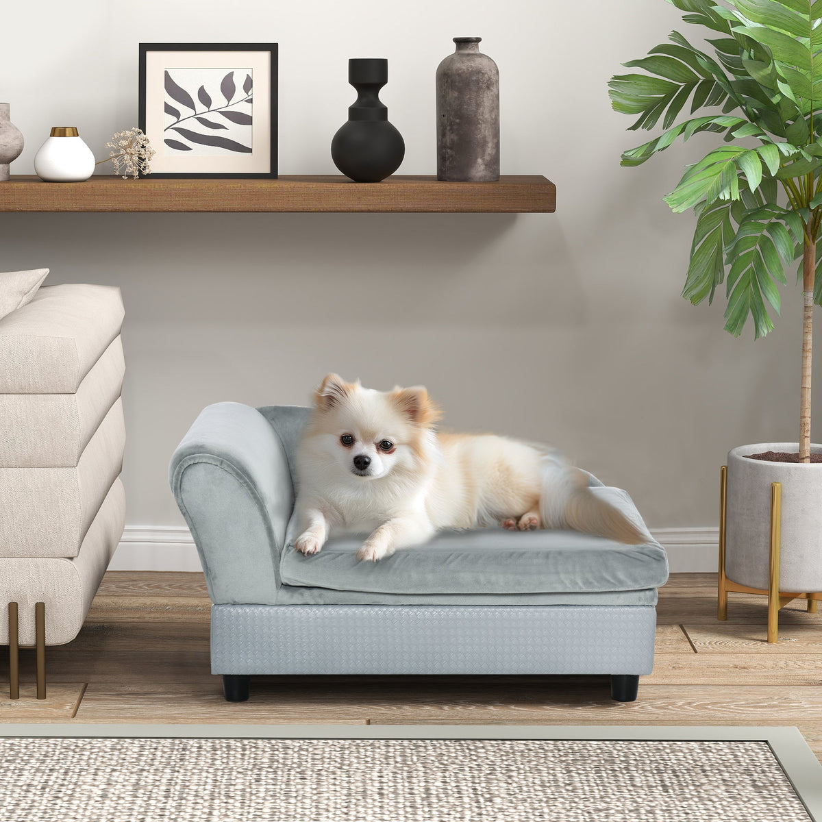 Velora Pets luxury dog couch with hidden storage - modern pet furniture UK