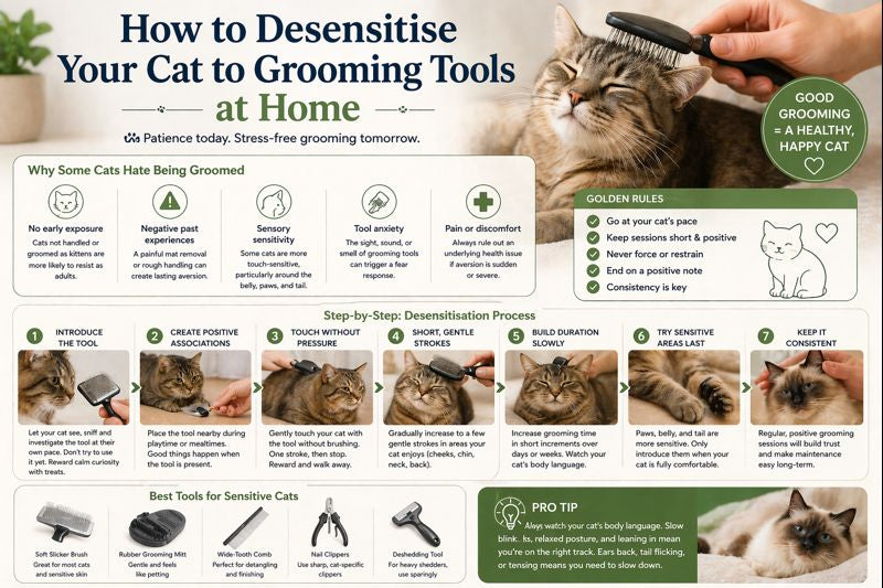 How to Desensitise Your Cat to Grooming Tools at Home