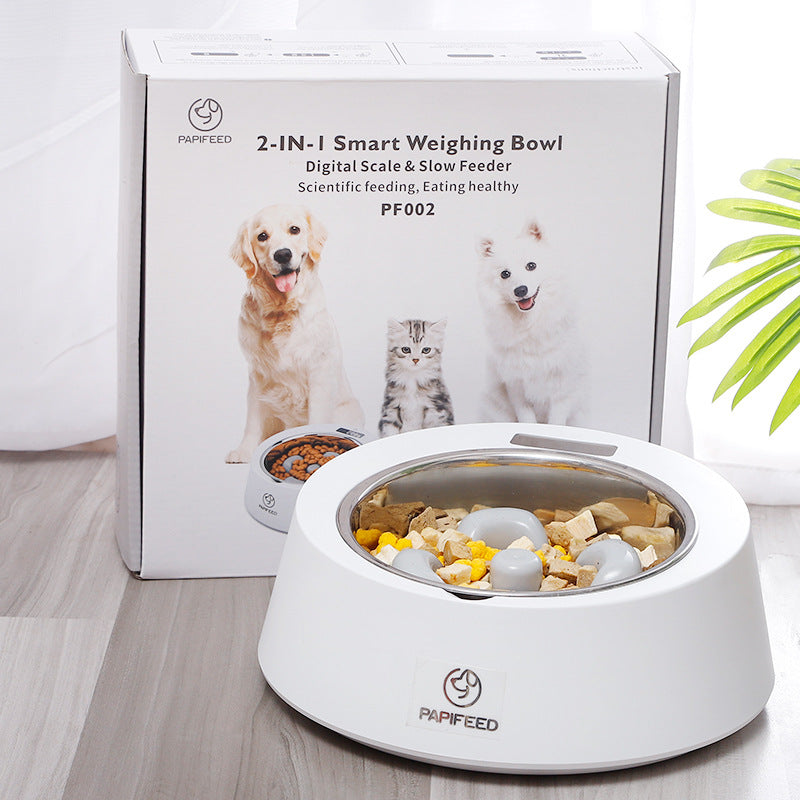 Precision Nutrition: The Velora Smart Weighing & Slow Feeder! Pet Dog Bowl Slow Feeder Dog Food Bowl Smart Weighing Dog Slow Feeder Cat Pet Feeder