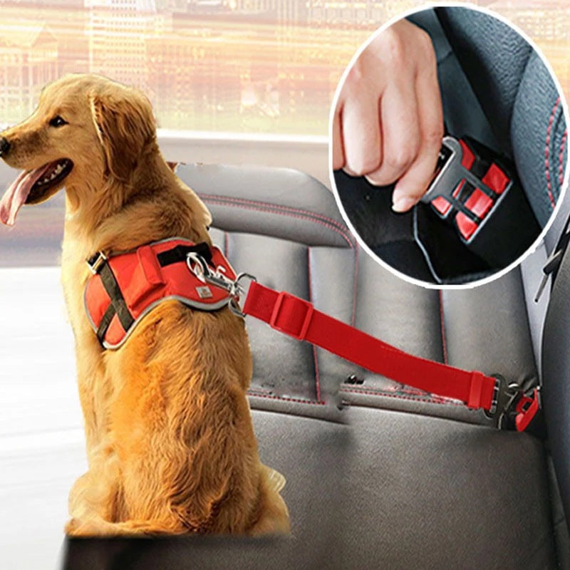 Buckle Up for Adventure: The Velora Heavy-Duty Car Safety Lead! Adjustable Pet Cat Dog Car Seat Belt Pet Seat Vehicle Dog Harness Lead Clip Safety Lever Traction Dog Collars Dogs Accessoires Pets Products