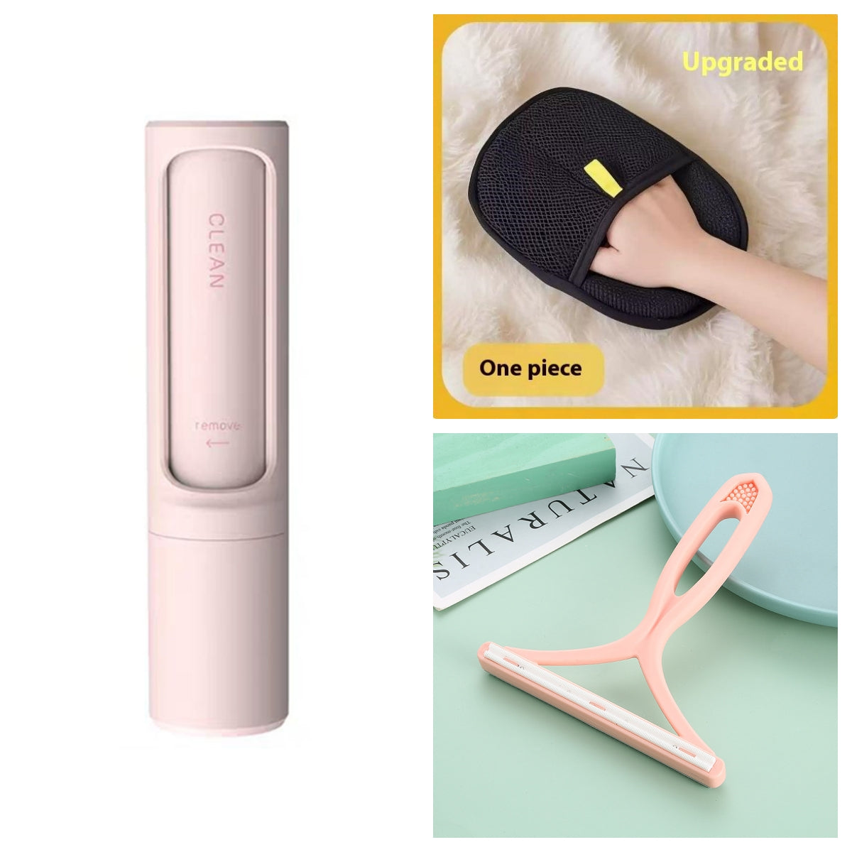 The Velora 2-in-1: Stay Sharp, Stay Hair-Free! 2-1 Reusable Pet Hair Remover Brush Lint Roller Portable Effective Self Cleaning Tool for Cat Dog Fur Hair Dust Removal Brush