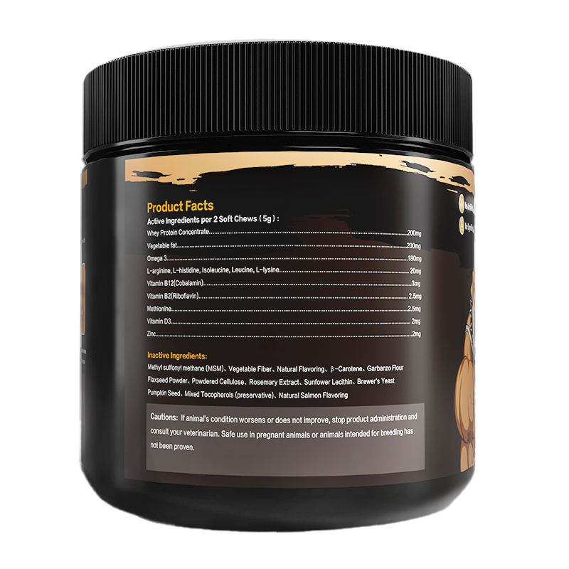 Muscle Gain Chews For Dogs High Protein Dog Food Health Supplement Premium Muscle Builder For All Breeds Soft Dog Chews