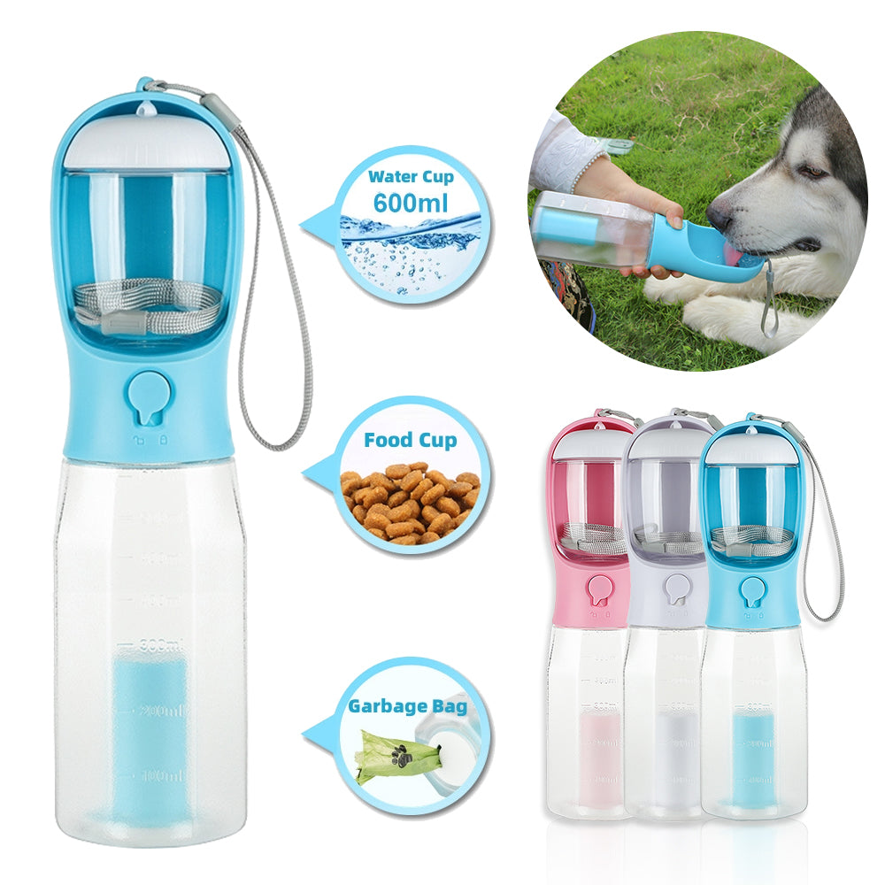 The Only Travel Tool You’ll Ever Need: The Velora 3-in-1 Explorer Bottle! Portable Cat Dog Water Bottle Food Feeder Drinker Poop Dispenser 3 In 1 Leak-proof Multifunctional Dog Water Bottle Pet Products
