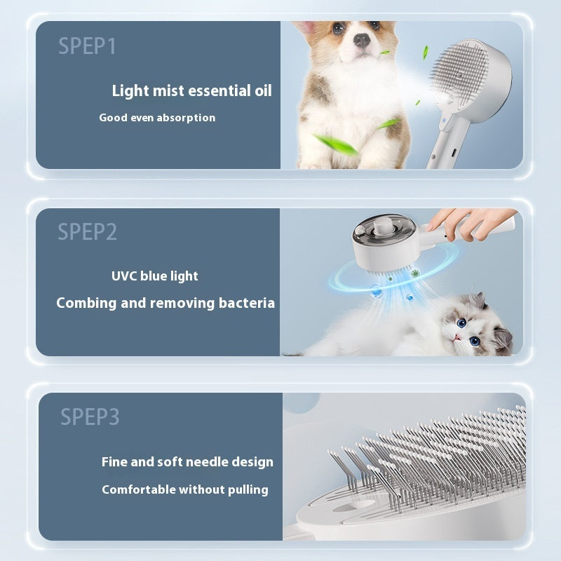 The Future of Grooming: The Velora 3-in-1 Nano-Steam Brush! Animal Hair Remover Brush Dog And Cat Steam Brush Pet Self Cleaning Dog Brush Grooming Removes Cat Hairs Cat Dog Accessories Pet Products