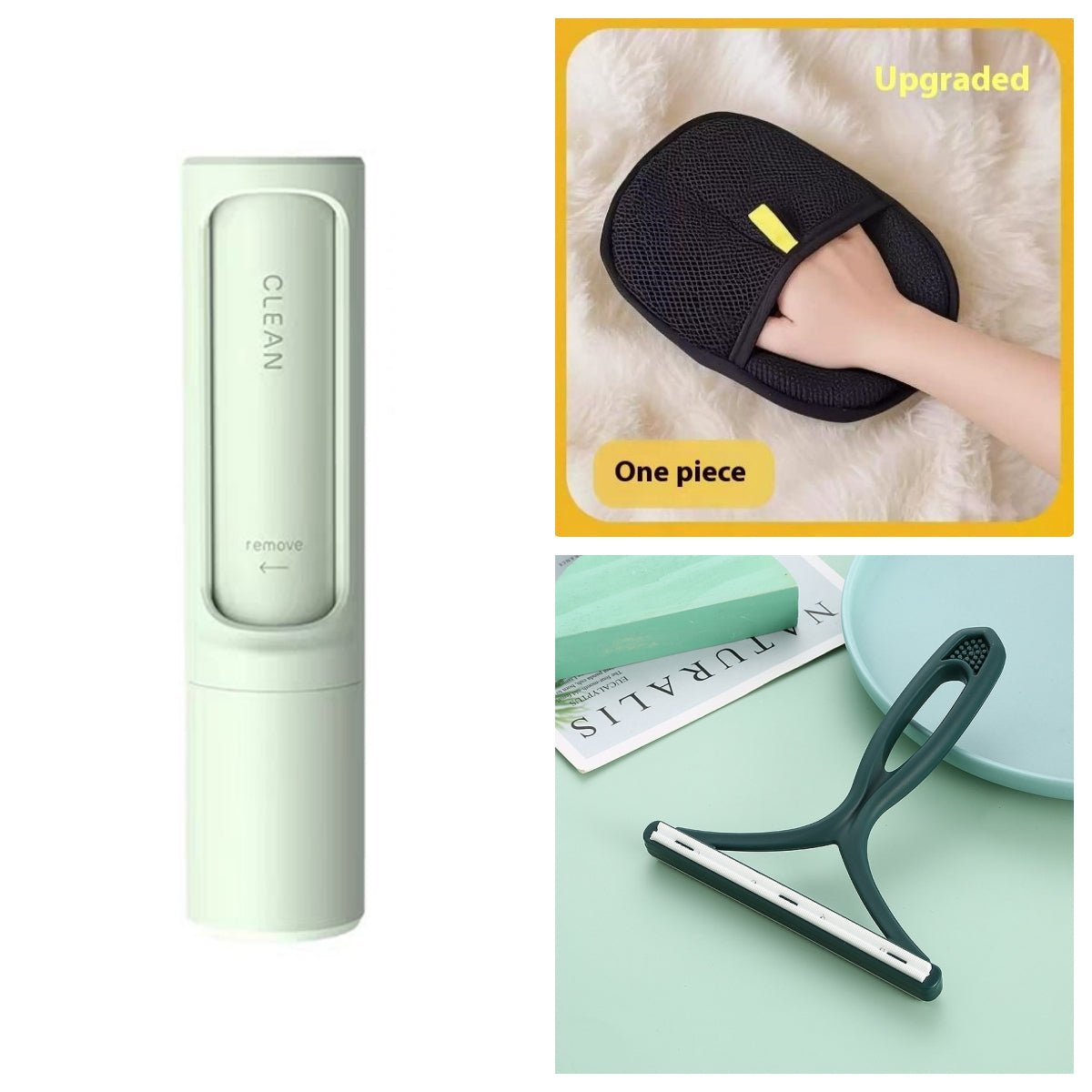 The Velora 2-in-1: Stay Sharp, Stay Hair-Free! 2-1 Reusable Pet Hair Remover Brush Lint Roller Portable Effective Self Cleaning Tool for Cat Dog Fur Hair Dust Removal Brush