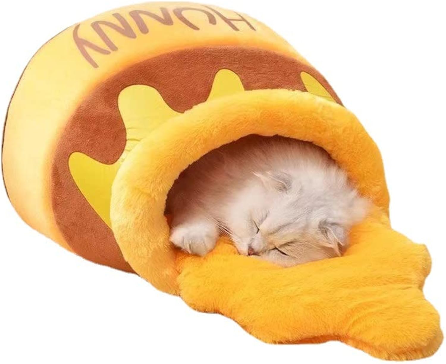Orthopedic Honey Pot Cat Cave | Calming Memory Foam Pet Furniture with Removable Washable Cushion | Anti-Anxiety Sleep Sanctuary